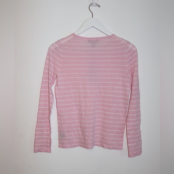 Patrick Assaraf | Pink and White Long Sleeve Top Size X small New - Picture 3 of 4